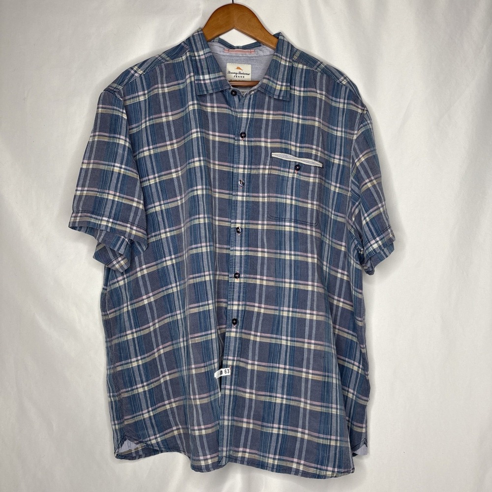 Tommy Bahama XXL Jeans Linen Tencel Island Crafted Modern Fit Button Down